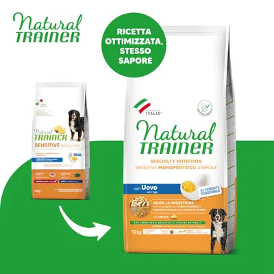 Natural Trainer Sensitive Adult Medium & Maxi con Uovo - Set %: 2 x 12 kg