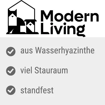 Modern Living. Aus Wasserhyazinthe, viel Stauraum, standfest.