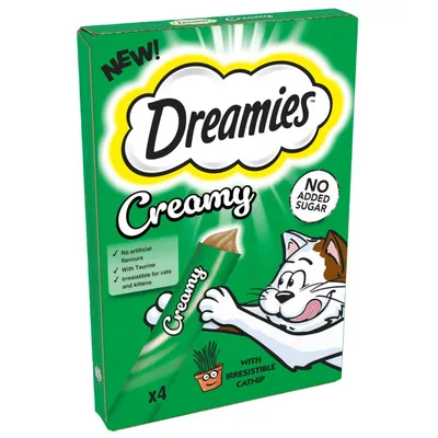 Dreamies Creamy Snacks - Irresistible Catnip (4 x 10g) Dreamies Creamy Snacks - Irresistible Catnip (4 x 10g)