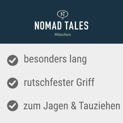 Nomad Tales München. besonders lang, rutschfester Griff, zum Jagen & Tauziehen. Texte en allemand.