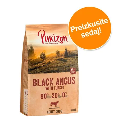 Purizon Black Angus with Turkey, 400 g za odrasle pse. 80 % black angus in perutnina, 20 % sadje in zelenjava, 0 % žitaric. Preizkusite sedaj!