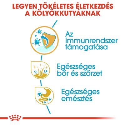 Legyen tökéletes életkezdés a kölyökkutyáknak. Az immunrendszer támogatása, egészséges bőr és szőrzet, egészséges emésztés.