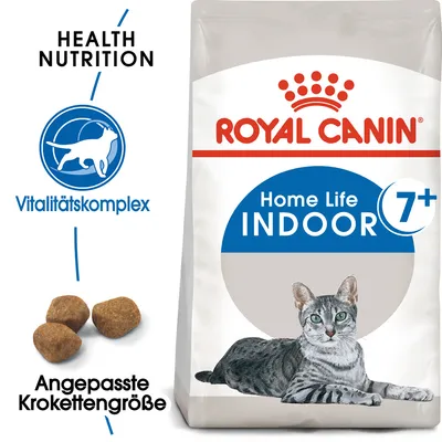 Royal Canin Home Life Indoor 7+ hrana za mačke. Vitalnostni kompleks, prilagojena velikost briketov, Health Nutrition za starejše mačke od 7 let.