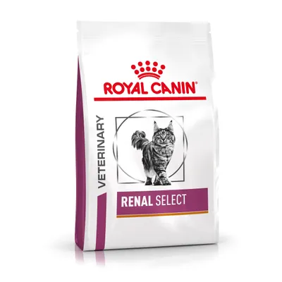 Royal Canin Veterinary Renal Select Katzenfutter, Verpackung mit Katze und Produktname sichtbar.