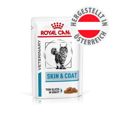ROYAL CANIN VETERINARY SKIN & COAT, thin slices in gravy, Hergestellt in Österreich
