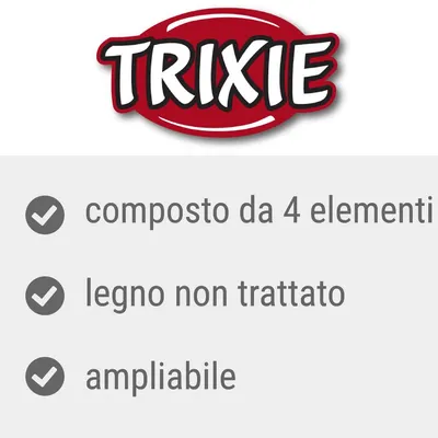 TRIXIE, composto da 4 elementi, legno non trattato, ampliabile