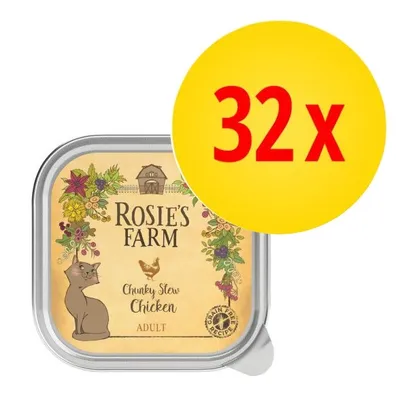 Rosie's Farm Chunky Stew Chicken Adult, bezzbożowa karma dla kotów. Opakowanie zbiorcze: 32 sztuki.