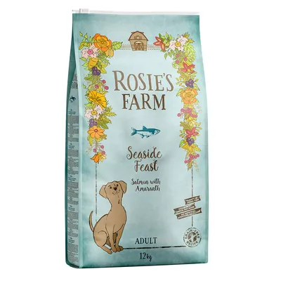 Rosie's Farm Seaside Feast, salmon with amaranth, adult, 12kg. Grain-free recipe, uncompromising quality.