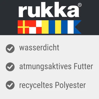 rukka. Voděodolná, prodyšná podšívka, recyklovaný polyester.