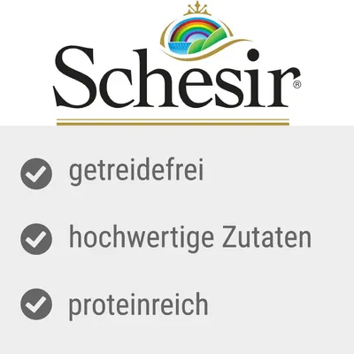Schesir. Senza cereali, ingredienti di alta qualità, ricco di proteine.