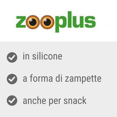 zooplus, in silicone, a forma di zampette, anche per snack