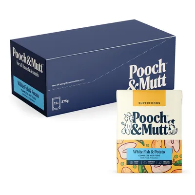 Pooch and Mutt Wet Dog Food - Fish, Potato & Pea - Saver Pack: 24 x 375g