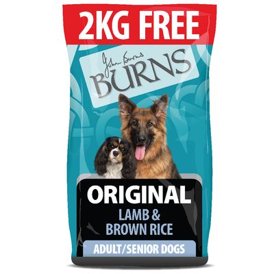 ​​​​​​​Burns Adult & Senior Original - Lamb & Brown Rice 12 + 2kg Free!