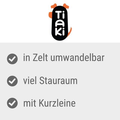Tiaki. Eigenschaften: in Zelt umwandelbar, viel Stauraum, mit Kurzleine.