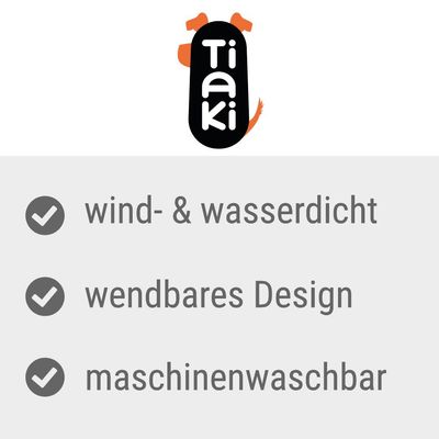 Tiaki. wind- & wasserdicht, wendbares Design, maschinenwaschbar.