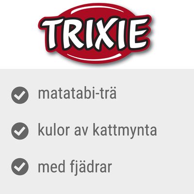 TRIXIE, matatabi-trä, kulor av kattmynta, med fjädrar