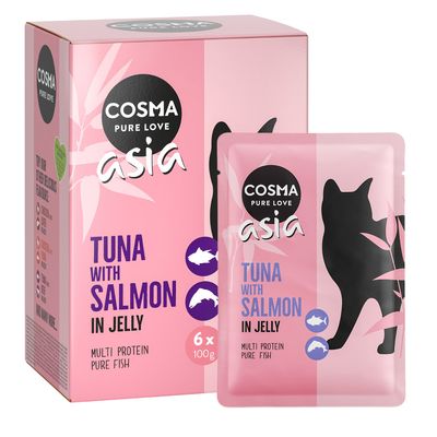 Cosma Asia in Jelly Pouches Saver Pack 24 x 100g Tuna with Salmon