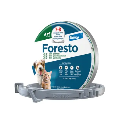 Foresto, obroża przeciwko pchłom i kleszczom - S: 38 cm obroża dla psów i kotów <8 kg, 1 szt. Foresto, obroża przeciwko pchłom i kleszczom - S: 38 cm obroża dla psów i kotów <8 kg, 1 szt.