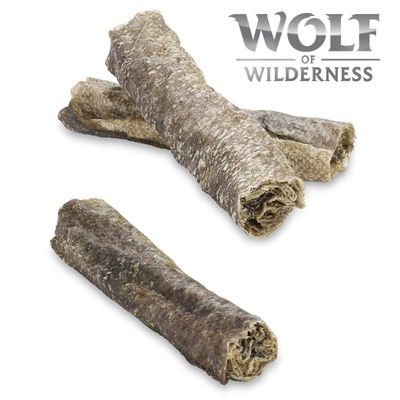 Wolf of Wilderness. Getrocknete Fischhautrollen als natürlicher Snack für Hunde.