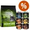 Wild Freedom Probierpaket: 400 g Trockenfutter + 6 x 200  /  70 g Nassfutter Adult Golden Valley Kaninchen + gemischtes Paket 6 x 200 g