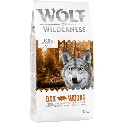 Wolf of Wilderness Oak Woods, 100% беззерновой рецепт, свежее куриное мясо с кабаном, лесными ягодами, корнями и дикими травами, 12 кг.