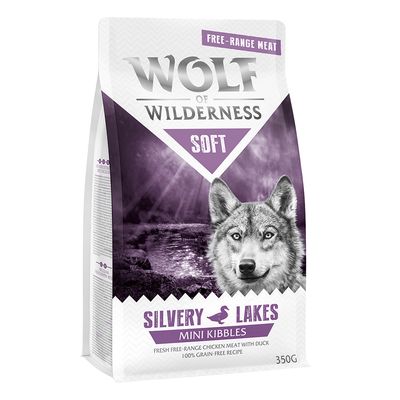 Wolf of Wilderness - Skúšobné balenie Soft Mini "Silvery Lakes" - kuracie z voľného chovu & kačka (350 g)