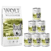 Oferta de prueba Wolf of Wilderness: pienso + comida húmeda - Pack Green Fields con cordero - Receta nueva