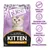 Kitten chicken and rice food for all breeds, indoor and outdoor. Features: smaller kibble, taurine for healthy heart, highly digestible, hypoallergenic.