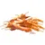 Snacks en forma de palitos blancos envueltos con tiras marrones, apilados sobre fondo blanco. No se muestra marca ni texto visible.