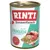 RINTI Kennerfleisch mit Pansen, getreidefrei. Blik met afbeelding van vlees en pens op het etiket. Rood zegel: Echt seit 1983 Original.
