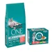 9,75 kg PURINA ONE + 24 x 85 g SterilCat Terrine vegyes csomag nedvestáp ingyen - Adult lazac & teljes kiőrlésű gabona