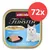 Animonda Vom Feinsten Mildes Menü Pute + Forelle, 72x Portionsschalen mit Abbildung einer weißen Katze und serviertem Futter.