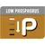 Low phosphorus feature highlighted with downward arrow and letter P, indicating reduced phosphorus content.
