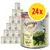 Pack of 24 Feringa tins, Chicken and Trout with potato and parsley, adult formula, 800g each. Label shows product name and key ingredients.