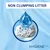 NON-CLUMPING LITTER, HYGIENE Plus. Image of a droplet and a porous white substance. NON-CLUMPING LITTER, HYGIENE Plus. Image of a droplet and a porous white substance.