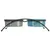 Dubbele voerbakset met metalen houder, twee keramische kommen in grijs en blauw met opschrift 'Cat's'.
