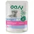 Oasy Adult Sterilized con salmone, bocconcini in salsa, per gatti sterilizzati da 1 anno. Carne fresca, supporta le vie urinarie. Confezione: 85g.
