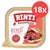 RINTI Kennerfleisch mit Rind, getreidefrei. Packung zeigt Fleischstücke und Zutaten. Hinweis: 18x Portionen. Seit 1983 Original Rezeptur. RINTI Kennerfleisch mit Rind, getreidefrei. Packung zeigt Fleischstücke und Zutaten. Hinweis: 18x Portionen. Seit 1983 Original Rezeptur.