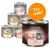 Wild Freedom kitten food tins, visible varieties: Great Desert Chicken with Turkey, Golden Valley Chicken with Rabbit, Wide Country Chicken. 100% grain-free recipe. Orange Try now! badge.