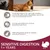 Text v angličtine: Sensitive Digestion 1+ Years. Perfectly tailored for cats with sensitive stomachs, easily digestible rice, prebiotics, dried beet pulp na podporu trávenia.