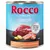 Rocco JUNIOR Beef with salmon & potatoes, 800 g. Optimal calcium to phosphorus ratio. Billede af oksekød, laks og kartofler på dåsen. It's meat time.