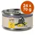 Feringa Cat Soup with Chicken Adult, 24 x 70 g. Bild på konservburk med etikett och illustration av svart katt samt texten 70 g.