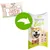 Product change from dog biski to Briantos Biski XL, 90g, beef and chicken flavour, oven-baked, extra large biscuit. Green arrow indicates transition between products.