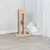 Scratching toy made of wood with integrated toy, shown with a white cat playing.