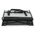 Foldable carrier bag with mesh fabric and carrying handle, black-grey.