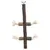 Wooden toy with three crossbars made of natural wood and cotton ropes, attached with a metal holder at the top.