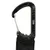 Black carabiner with the inscription '12KN', attached to a black fabric strap.