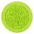 Green round silicone mat with wavy patterns to slow down food intake.