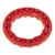 Red rubber ring with embedded dry food pieces in the grooves.