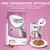 Concept for Life Kitten 10 kg croquettes et sachet fraîcheur, texte : une combinaison optimale, 1 sachet en complément de la dose quotidienne de croquettes. Assiette avec nourriture humide.